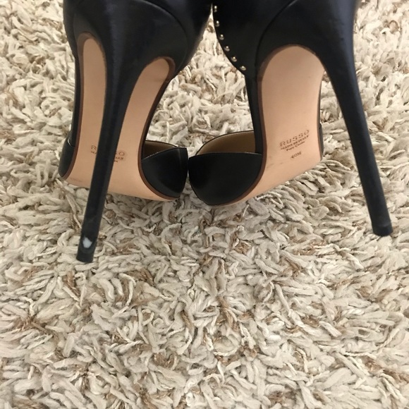 Francesco Russo Studded Black  Heels - Picture 6 of 7